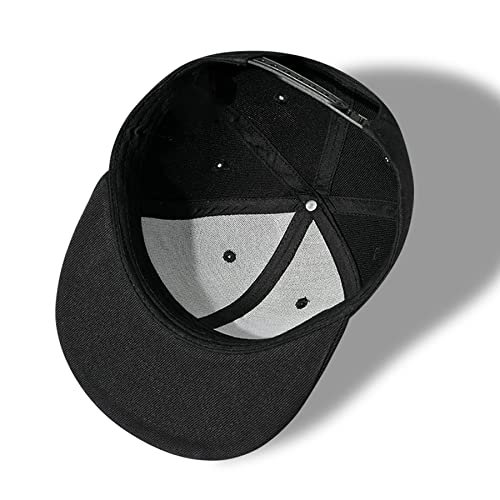 Flat Bill Hat For Men Rock N Roll Caps Hip Hop Hats Classic Skull Earphone Black Snapback Hats For Boys Teen Flat Brim Adjustable Baseball Cap Snap Backpack Dj #TOP5