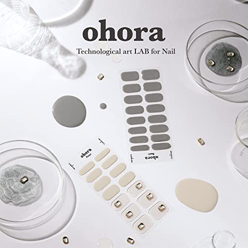 Ohora Semi Cured Gel Nail Strips (N Nudist) - Works With Any Nail Lamps, Salon-Quality, Long Lasting, Easy To Apply & Remove - Includes 2 Prep Pads, Nail File & Wooden Stick - Beige #TOP7