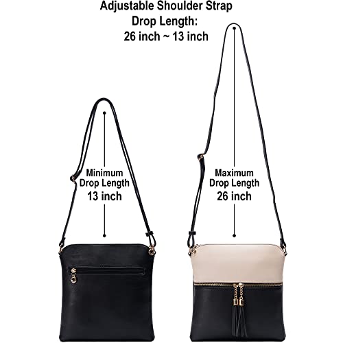 Image of Solene Womens Lightweight Medium Crossbody Purse with Tassel, Perfect Size Crossbody Bags for Daily Use, travel