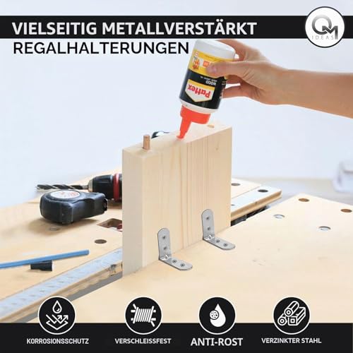 OMIDEAS 20 x Winkelverbinder (30 x 30 x 16) Winkel L Klammern Eckwinkel 90 Grad Lochwinkel Bauwinkel Holzverbinder Metallwinkel Möbel Stuhl Verbinder Verzinkt