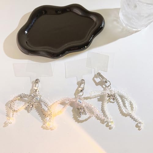 HERLOOK-Porte-clés Avec Breloque Pour Téléphone, Perles Carrées Transparentes, Accessoires Court, Longe EquiTelephone, JOfor Y2K