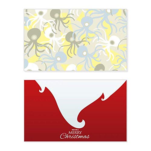 Carte de Noël pieuvre pour décoration de table festive et correspondance