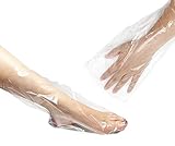Charmyth Liners Hand or Foot Disposable Thermal Heated Mitt Liners Paraffin Bath Treatments Bags Plastic Liner Socks and Gloves for Hot Wax Therapy (100)