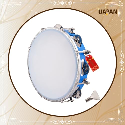 Image of UAPAN Dafli Musical Instrument Dafli /Tambourine 10 inch Hand Percussion Musical Instrument (Blue tambourine)