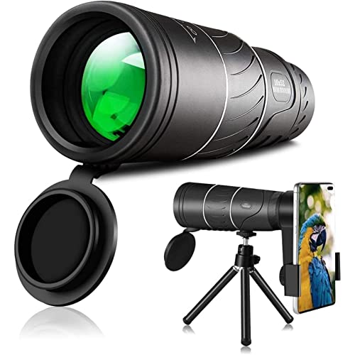 Hopeg Monocular Telescope with Tripod, 16X52 Monocular 4000M Long Range Bak4 Telescope, Waterproof Monocular Telescope for Bird Watching, Hunting, Hiking, Concert, Camping 