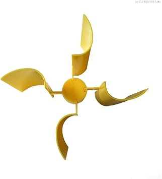 Yellow ABS Wind Turbine Generator Kit 4 DIY Set 100mm Diameter 60mm Height 2mm Shaft 5V Output Small Home Garden
