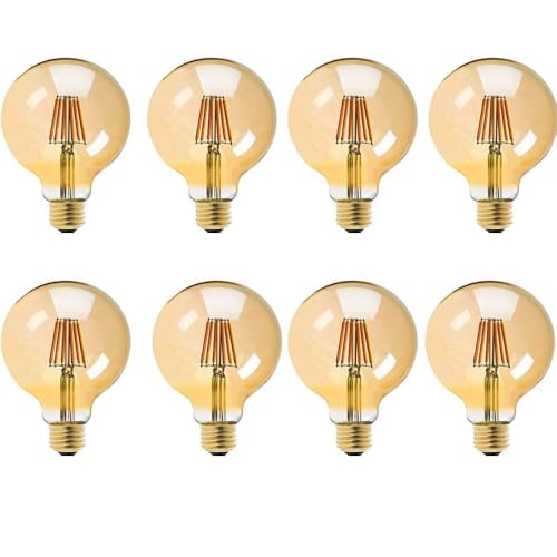 Image of LEDOLUX E26 E27 Base LED filament Bulb | G125 Led Bulb | Antique Filament Bulb | Glass Bulb | Warm White, 6W | Home, Kitchen, Cafe Decorations Light (8)