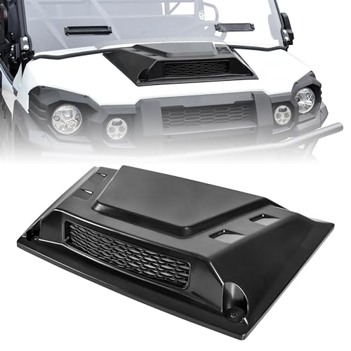 POKIAUTO Hood Scoop for Kawasaki Mule Pro 2015+, Front Hood Cover with Mesh Grille Air Intake Kit for Kawasaki Mule Pro FXT DXT DX FX 2015-2025 Accessories