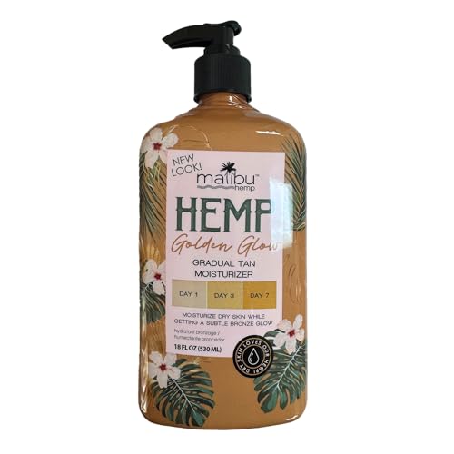 malibu hemp golden glow gradual tan moisturizer 18 fl oz