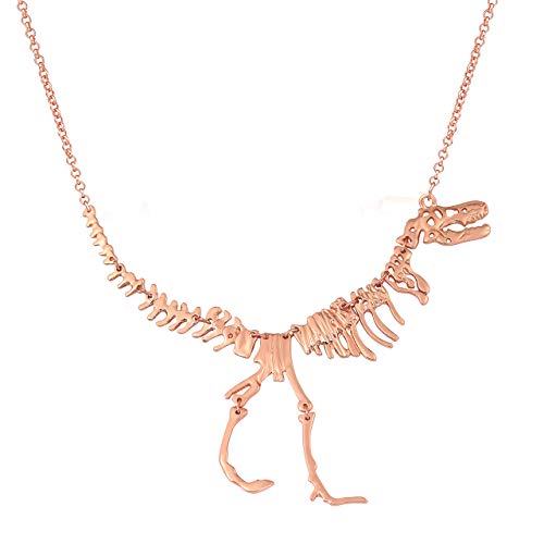 YEYA Dinosaur Vintage Necklace Short Collar Fashion Costume Jewelry for Women Teens (necklace rose gold)