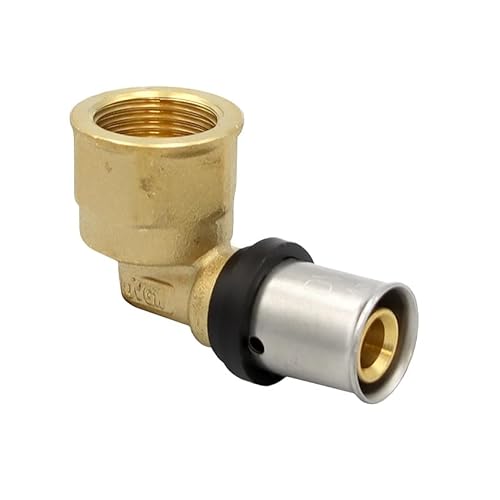 Pipetec Pressfitting Winkel Übergang 16x2 mm 1/2 Zoll Innengewinde TH Kontur Verbundrohr, DVGW, TH-Profil