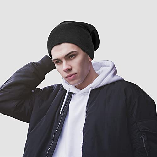 Unisex Baggy Lightweight Hip-Hop Soft Cotton Slouchy Stretch Beanie Hat, One Size, multi
