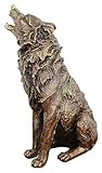 WQQLQX Statue Dekoration Wolf Statue Ornamente, Wildtier Skulptur Antike Gold Statue Schöne Dekoration Geschenk Puppe Skulptur Handwerk Skulpturen