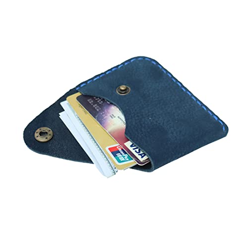 Handmade ultra-thin soft cowhide abrasive leather card set wallet front pocket card case