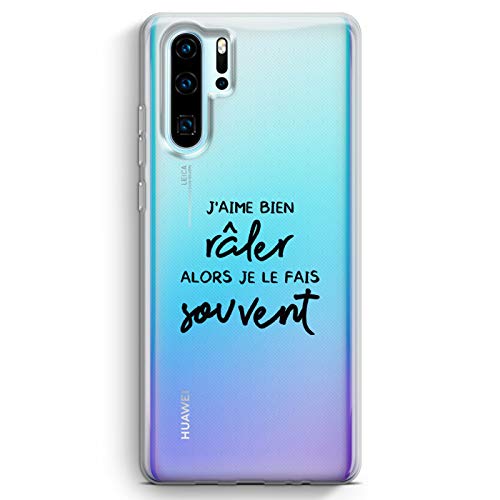 ZOKKOCase for Huawei P30 Pro"J'aime Bien Râler Alors Je Le Fais often" Transparent Soft Ink Black [French Language]