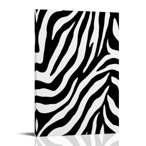 Jubonexis Póster artístico de pared con estampado de cebra en blanco y negro, cuadro estético para sala de estar, decoración de granja, marco de 30 x 45 cm