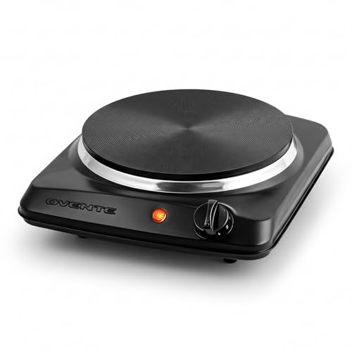 OVENTE Electric Countertop Single Burner, 1000W Cooktop with 7.25 Inch
