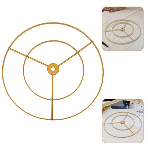Image of LABRIMP Lamp Shade Holder Rings Round Crafts Metal Style Home Light Suitable Simple for Ring Accessories Accessory Diy Prop Shade Harp Replacement Iron European Frame Lamp Shade