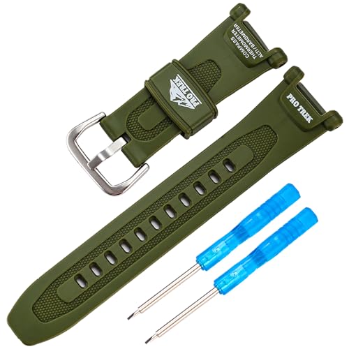 Bracelet de montre en résine 18mm de remplacement compatible Casio Protrek PAG-40