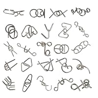 24-teiliges Metallpuzzle Set, Knobelspiele für Erwachsene, Geduldsspiel für Erwachsene, Geschicklichkeitsspiele, Geduldspiele für Kinder, IQ Puzzle 3D Brainteaser, Geschenkidee für alle Altersgruppen