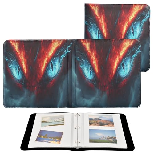 Álbum de Fotos Adhesivo DIY Scrapbook Álbum Ojos de Dragón Fuego 3 Anillas 40 Páginas 8x10 para Memorias miniatura 2