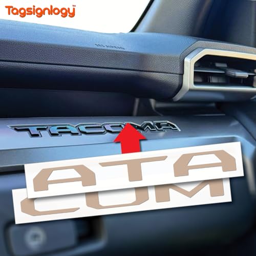 Image of (2 Sets) Prime Series UV Weatherproof Vinyl Decals for Glove Box Dashboard Letter Inserts Compatible fits Tacoma 2024-2026 (Gloss Light Quicksand)