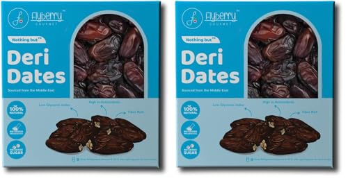 Image of Flyberry Gourmet Deri Dates (Khajoor /Khajur) 250 g | 100% Natural | Rich in Calcium, Iron and Potassium | Instant Energy (Pack of 2)