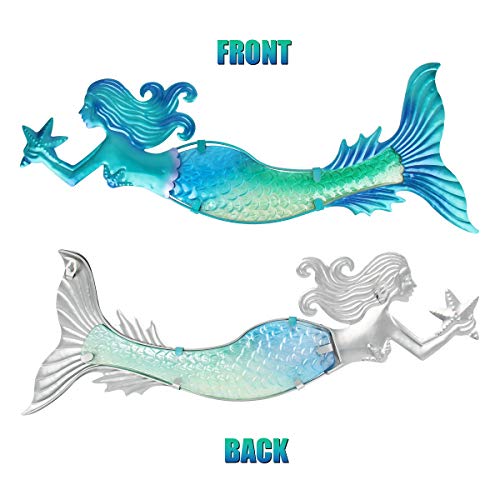 HONGLAND Metal Mermaid Wall Decor 24 inch Indoor Art Sculpture Outdoor