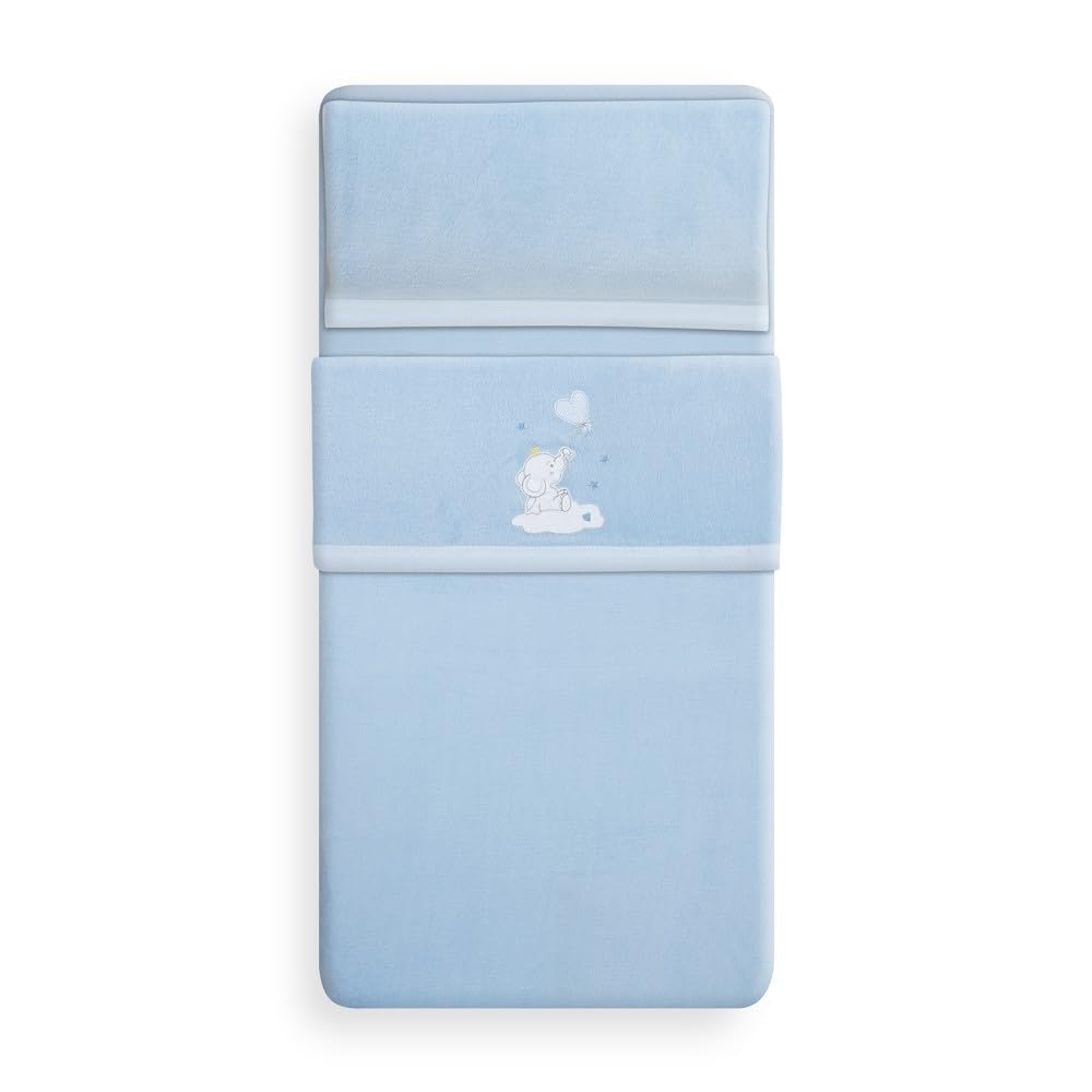 variouss Interbaby - Juego de Sabana Coralina, Tríptico Coralina de Invierno para Bebé (Azul, Minicuna 50x80 cm)