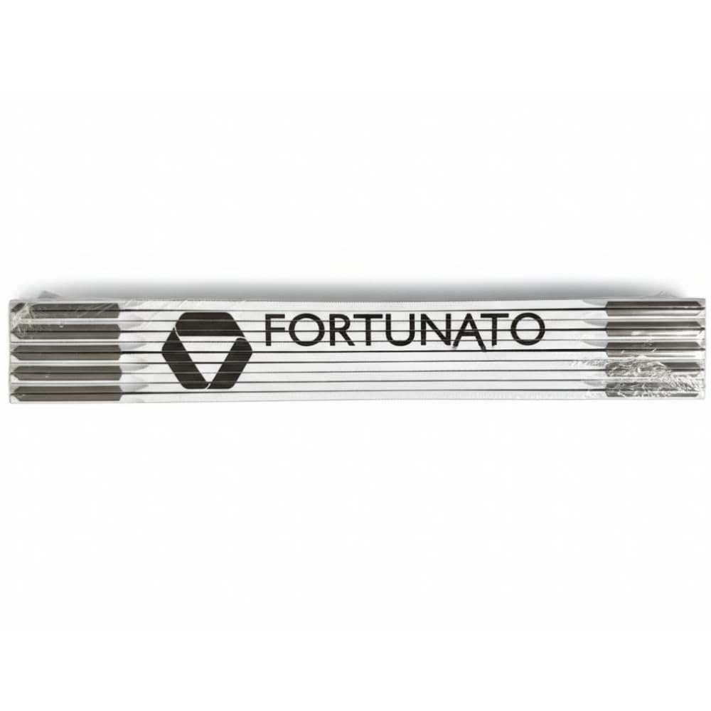 FORTUNATO Doppiometro in Legno 2 Metri Pieghevole Snodi Metallici Rinforzati