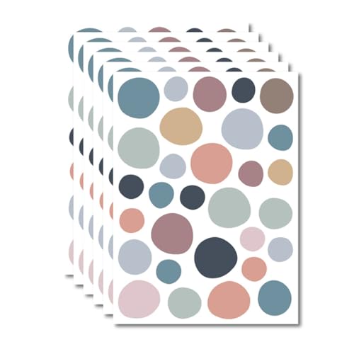 OUDQFCJ Set de 180 Piezas de Pegatinas Infantiles Decorativas de Vinilo Adhesivo para Pared, Vinilo Pared, Diseño de Lunares Adhesivos estilo Acuarela, Decoracion Habitacion Niño, Niña (Multicolor)