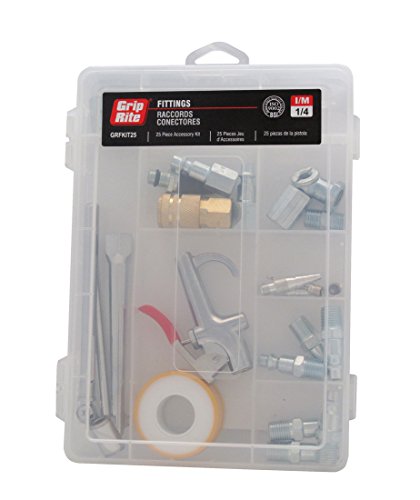 Grip Rite Prime Guard GRFKIT25 Fitting and Air Hose Accessory Kit, 25-Piece