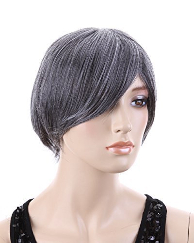 Cool2day Short Straight Mixed Color Highlights Hair Cosplay Party Wig JF010310