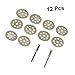 HOLIDYOYO 20mm 8-Hole Diamond Slicing Saw Blade Set for Glass Gemstones Metal Rotary Tools 10pcs 2 Rods