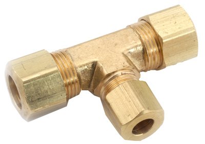 Anderson Metals 750084-060604 Compression Fitting, Tee, Brass, 3/8 x 3/8 x 1/4 in. - Quantity 5