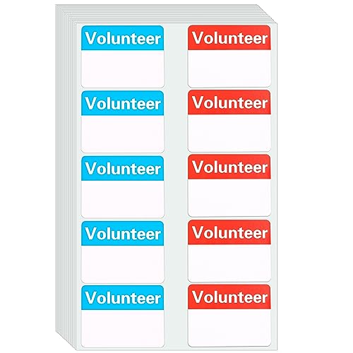 Etiquetas autoadhesivas de nombre para voluntario en pack de 200 unidades