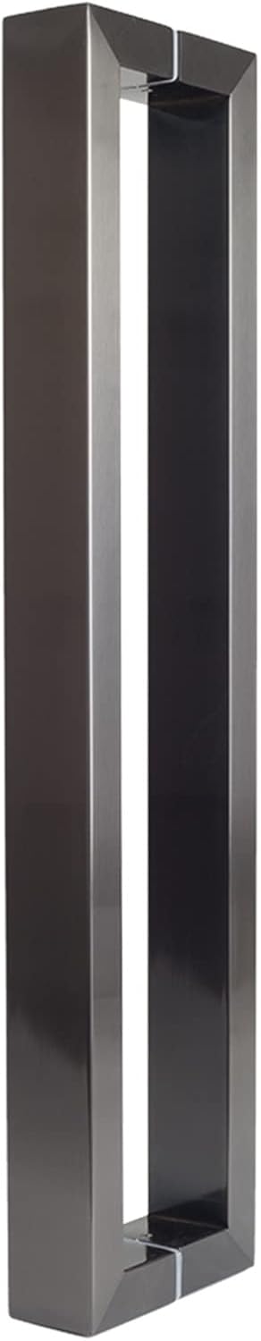 Door Handle Heavy Duty Door Pull with Install Fitting,Solid Double Sided Commercial Door Handle Modern Doors Handle Set for Wood Glass Metal Doors (Bright Black 60cm/23.6in)