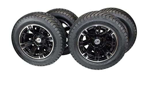 (Set Of 4) 215/50-12 4 Ply (Set Of 4) Black Aluminum Golf Assembly #TOP5