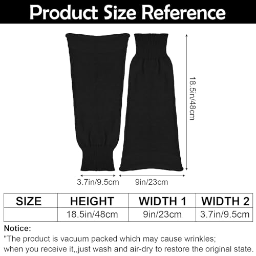 Black Leg Warmers, Y2k Leg Warmers for Girls Women, Cute Knitted Socks kawaii Lolita Harajuku Goth Accessories2