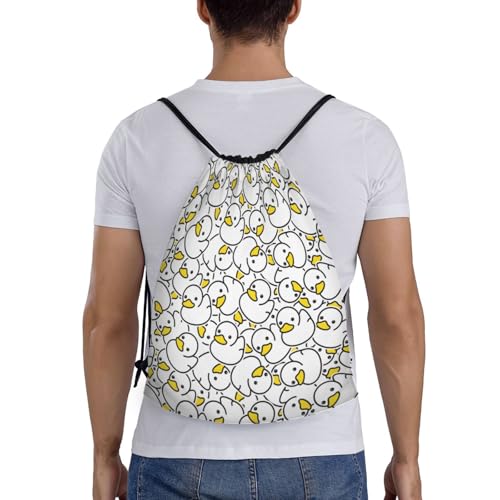 Cute Duck Print Drawstring Bags Cute Duck Print String Bags Sport Gym Casual Backpack for Yoga,Travel2