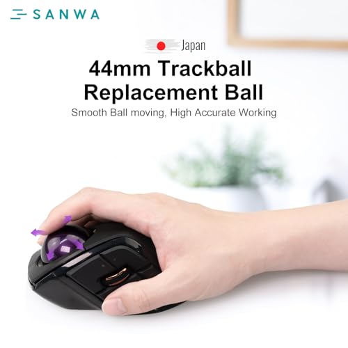 Image of SANWA Trackball 44mm /1.73in, Replacement Ball for ELECOM DEFT /DEFT PRO, and Other Compatible Trackball Mouse, Glossy Purple