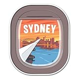 2 pegatinas de vinilo de 10 cm de Sydney – Australia Avión Ventana Vuelo Bandera Ciudad Monumentos Viajes Vacaciones Ubicación Calcomanía Scrapbook #83480