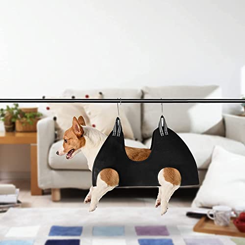 Dog Grooming Hammock, Pet Grooming Hammock Harness,Dog Grooming Kit Restraint Bag With Nail Clippers/Nail File, For Dogs And Cats Ear/Eye Care (Large, Black) #TOP5