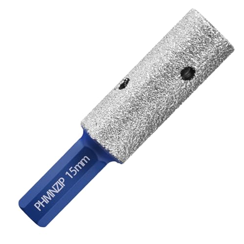 Diamond Finger Milling Bits 15 mm Tile Finggers Bit with Hex Shank Diamonds for Hole Enlarging Shaping Polishing Grinding on Ceramic Porcelain Tile Marble Granite Artificial Stone