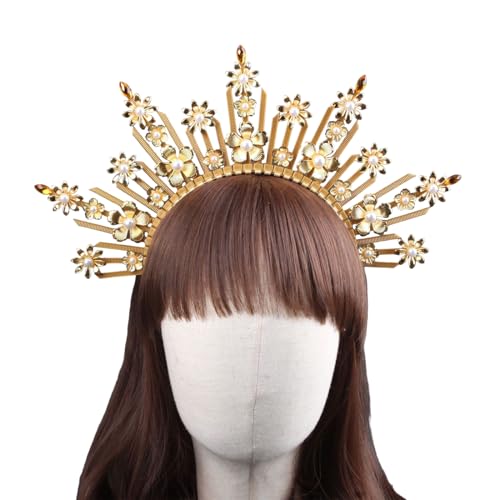 Couronne pour femme VirginMary diadème de mariage chic pour fête et grandes cérémonies