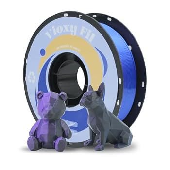 Vioxy Fil PLA 3D Printer Filament, Triple Color Silk PLA Filament, Dimensional Accuracy +/- 0.02 mm, 1 kg Spool(2.2lbs), 1.75 mm, Black Blue Purple