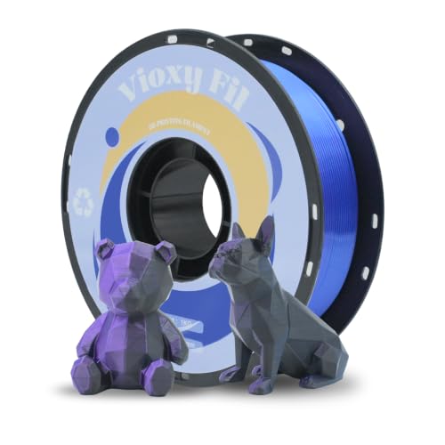 VIOXY FIL Tri-Color Silk PLA Filament (Black/Purple/Blue), 1kg
