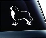 Win Stickers & Decals Bernese Mountain Dog Symbol Decal, White, Vinyl, Minimalist, Waterproof, Outdoor, 1 Count, Rectangular, NCAA, Dog Mountain, Automotive Decals