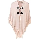 Herausragende modische Details – geschmückt von zwei Paar Hornknöpfen an der Vorderseite und Fransen am Saum, hält dieser Poncho Ihr modisches Statement auf dem Punkt.