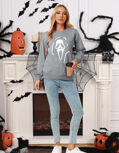 Womens USA Sweatshirt, Long Sleeve Crewneck Pullover with American Flag & Stripes Star Print - Casual Top
